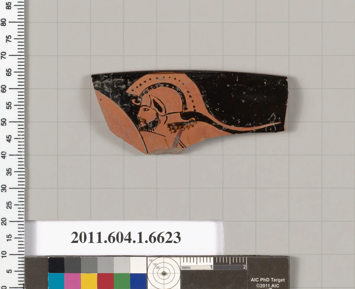 Terracotta rim fragment of a kylix (drinking cup) — Unknown