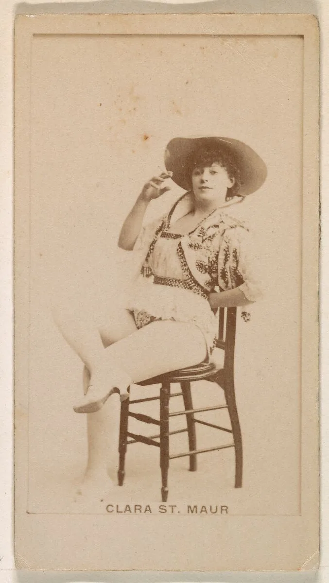 Clara St. Maur, from the Actresses series (N245) issued by Kinney Brothers to promote Sweet Caporal Cigarettes — Kinney Brothers Tobacco Company