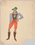 Drawing for a theatrical costume for 'At Home Abroad' — Vincente Minnelli