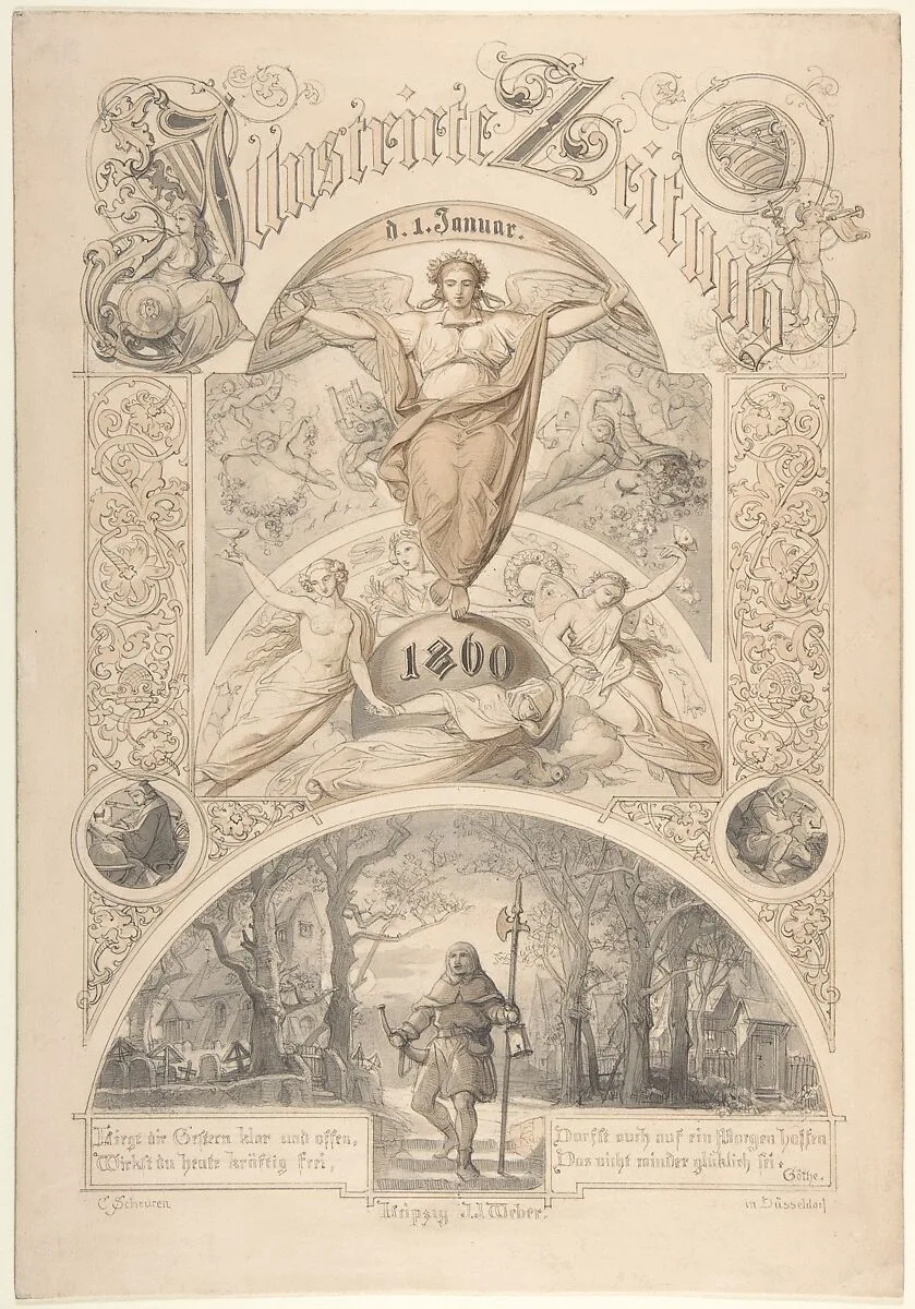 Cover design for the "Illustrirte Zeitung" — Johann Caspar Nepomuk Scheuren