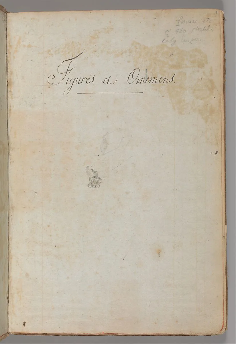 Title to Scrapbook containing Drawings and Several Prints of Architecture, Interiors, Furniture and Other Objects — Charles Percier|Pierre François Léonard Fontaine