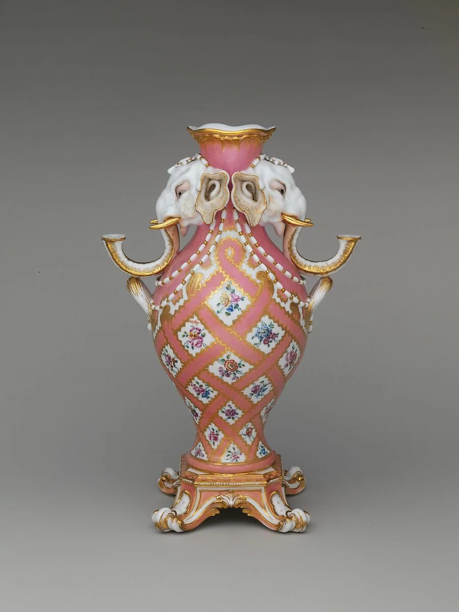 Vase (vase à tête d'éléphant) (one of a pair) — Sèvres Manufactory|Jean-Claude Duplessis