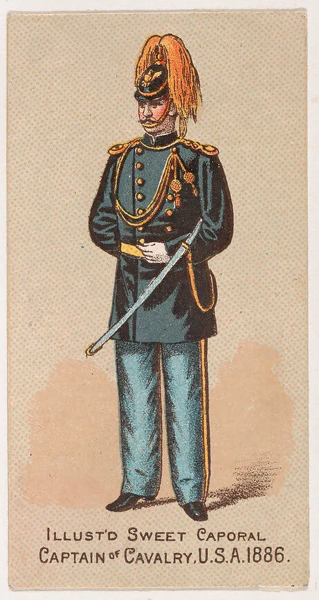 Captain of Cavalry, United States Army, 1886, from the Military Series (N224) issued by Kinney Tobacco Company to promote Sweet Caporal Cigarettes — Kinney Brothers Tobacco Company