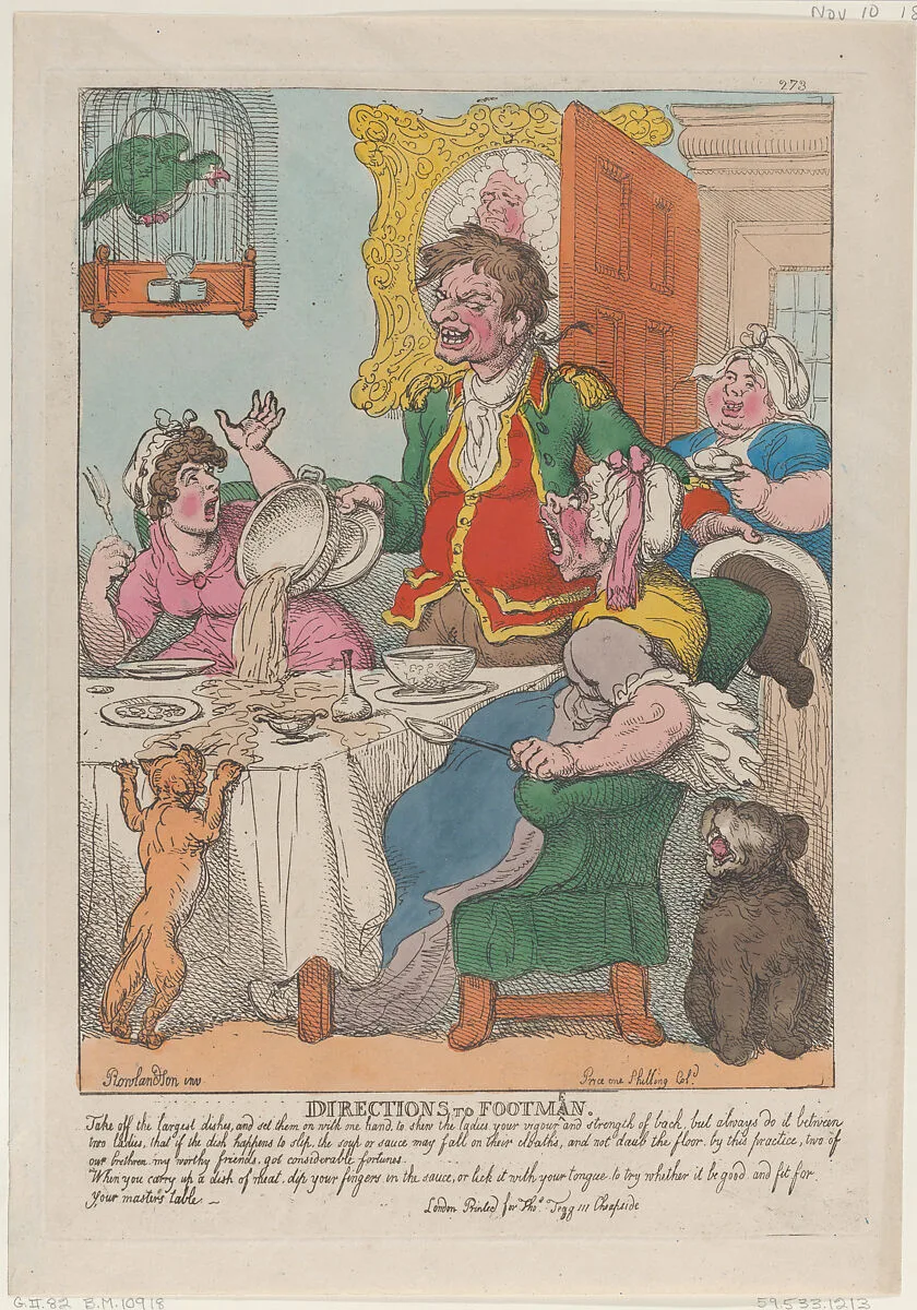 Directions to Footmen — Thomas Rowlandson|Thomas Tegg