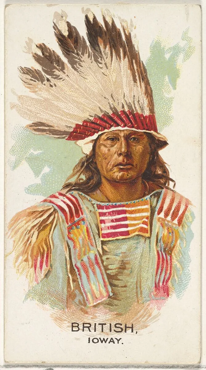 British, Ioway, from the American Indian Chiefs series (N2) for Allen & Ginter Cigarettes Brands — Allen & Ginter