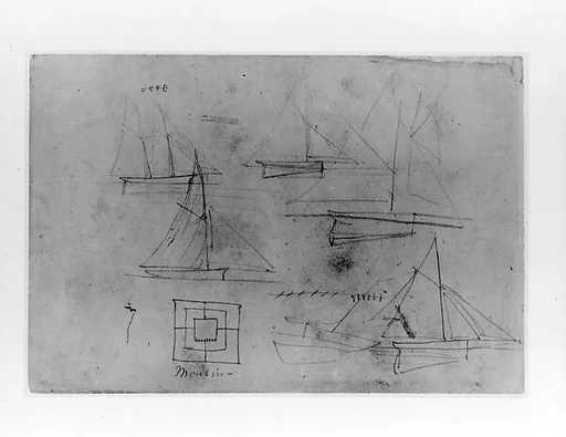 Sailboats; Geometrical Design (from Switzerland 1869 Sketchbook)