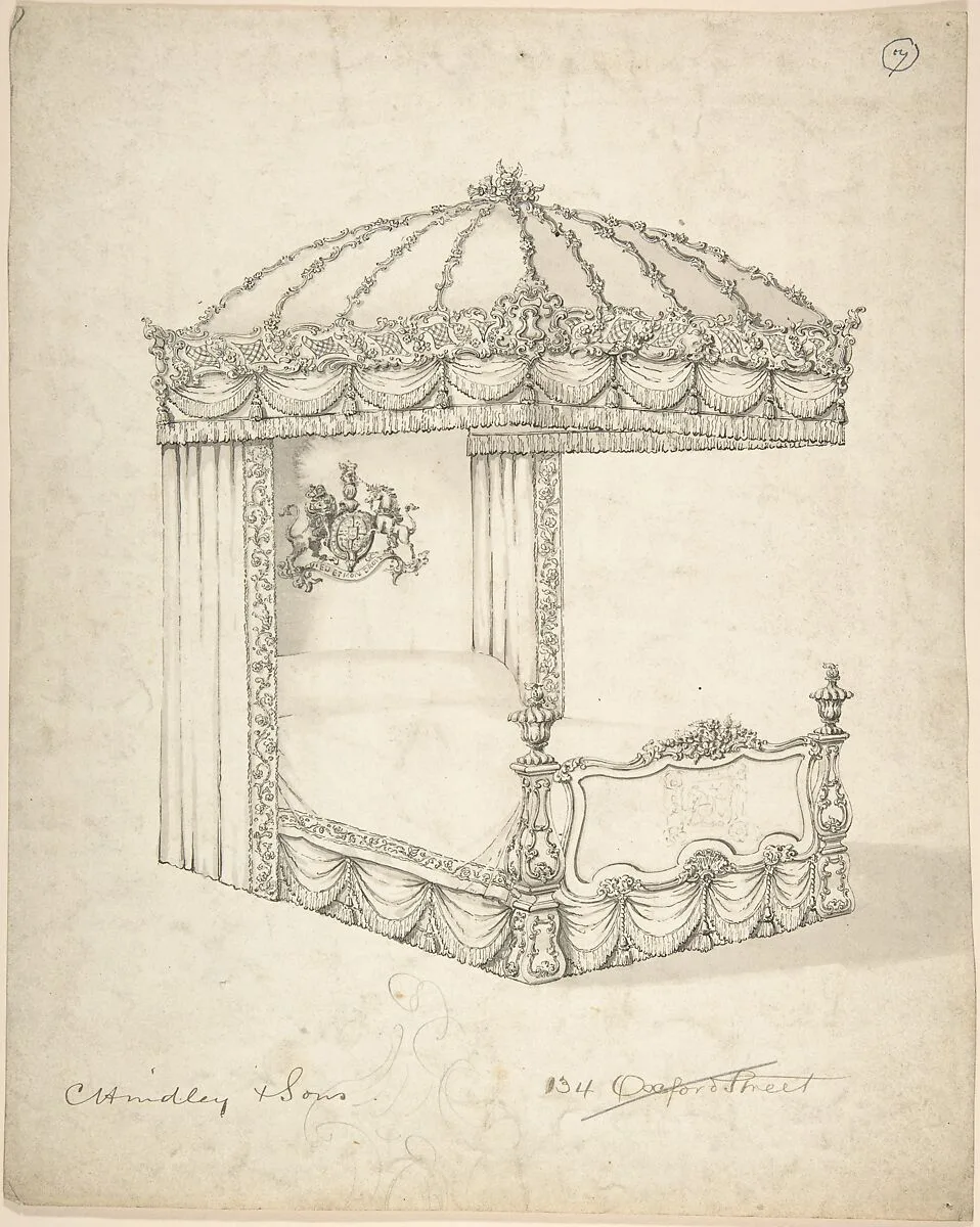 Design for Bed and Canopy — Charles Hindley and Sons