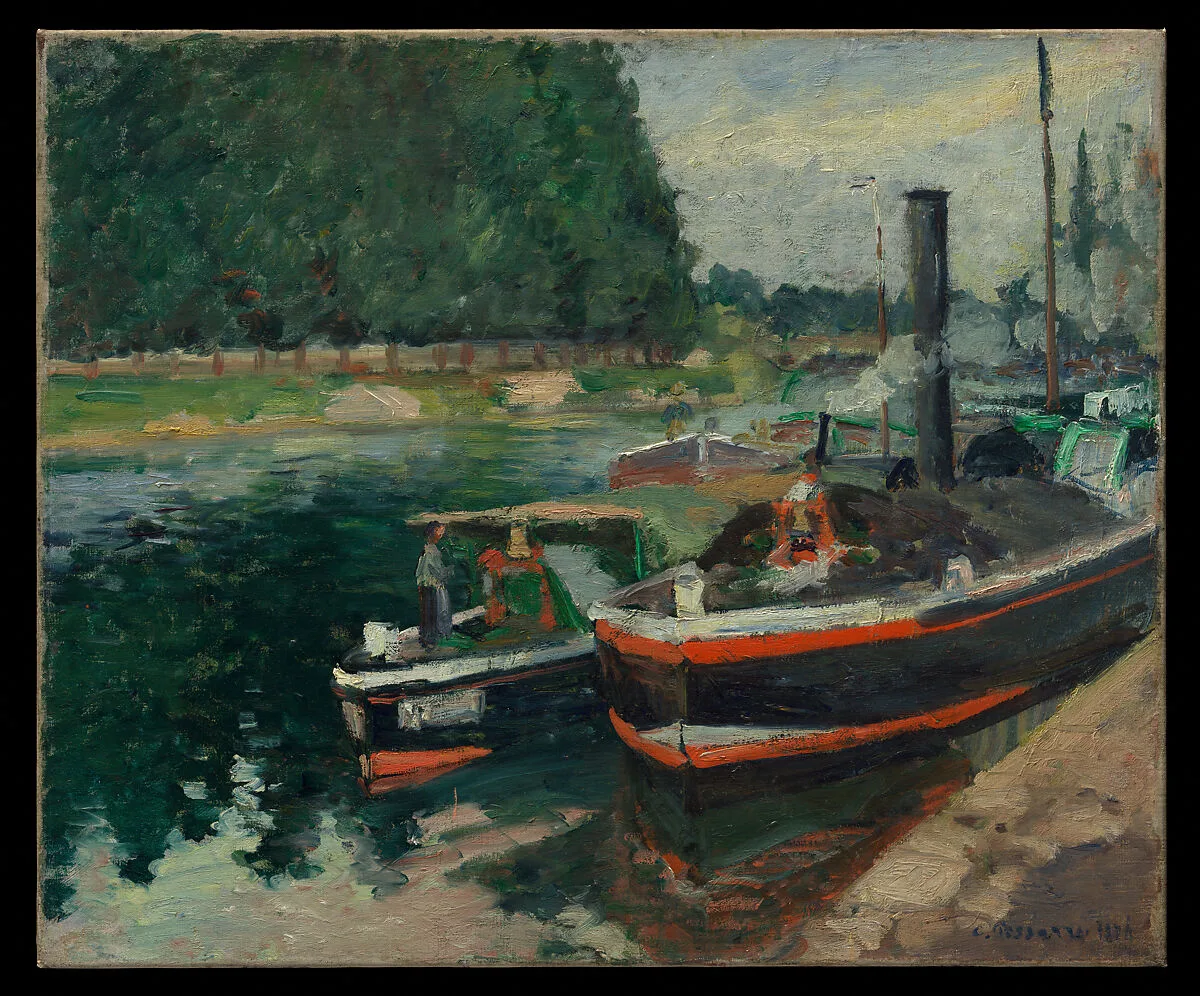 Barges at Pontoise — Camille Pissarro