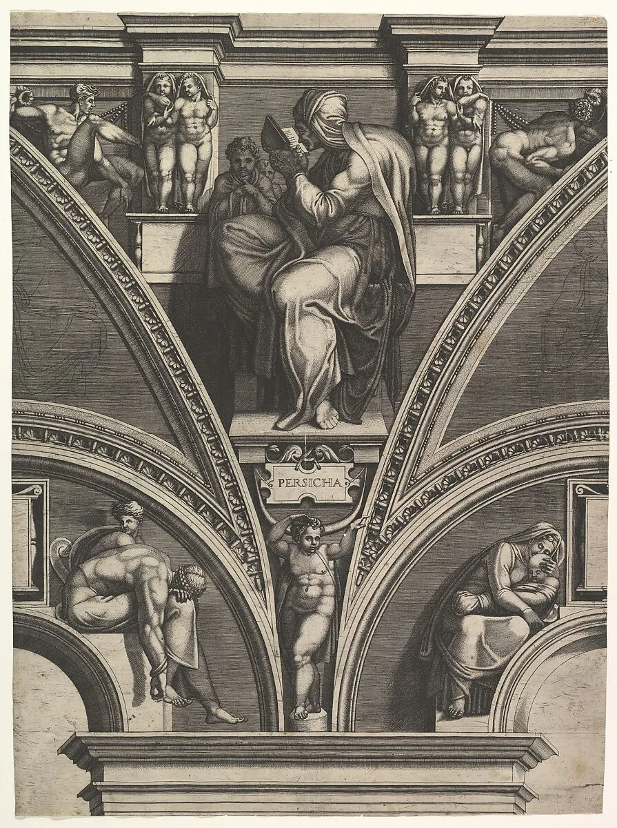 The Persian Sibyl; from the series of Prophets and Sibyls in the Sistine Chapel — Giorgio Ghisi|Michelangelo Buonarroti