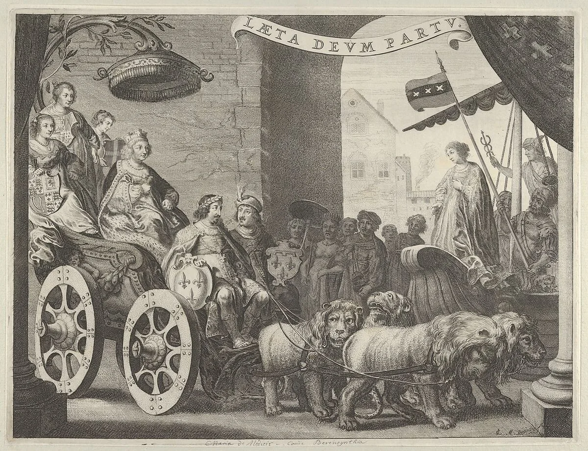 Plate 5a: Marie de Medici as Berecynthia, from Caspar Barlaeus, "Medicea Hospes" — Joan and Cornelius Blaeu|Caspar Barlaeus|Claes Moeyaert|Pieter Nolpe