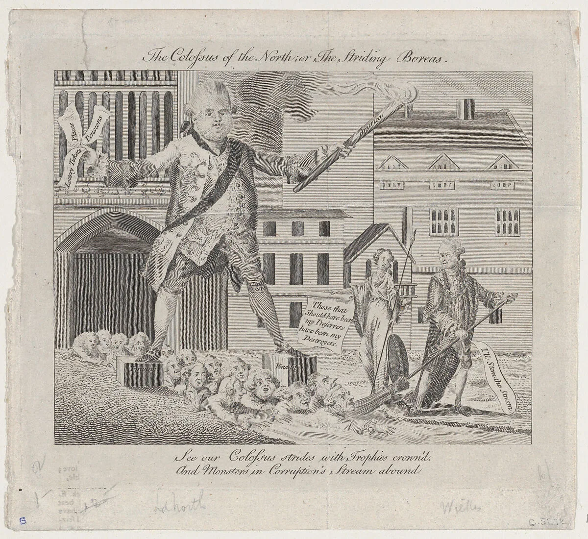 The Colossus of the North; or the Striding Boreas — Anonymous, British, 18th century