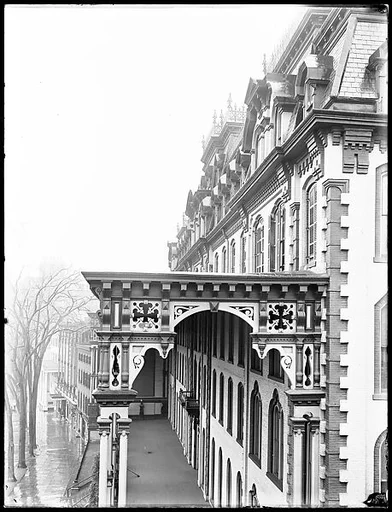 [Side View of Grand Union Hotel Porch, Saratoga Springs, New York]