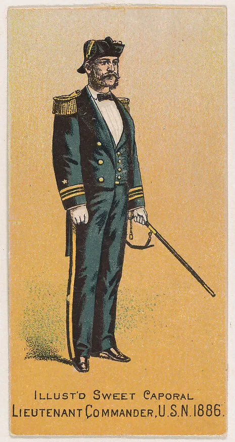 Lieutenant Commander, United States Navy, 1886, from the Military Series (N224) issued by Kinney Tobacco Company to promote Sweet Caporal Cigarettes — Kinney Brothers Tobacco Company