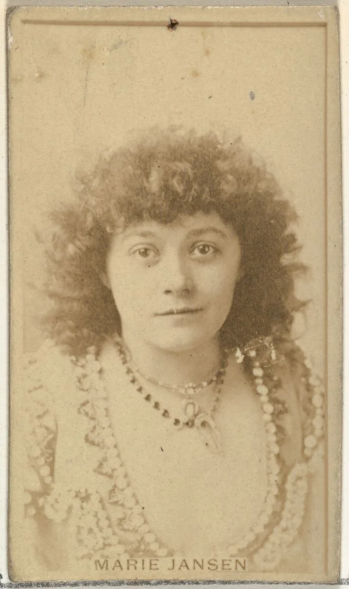 Marie Jansen, from the Actors and Actresses series (N145-8) issued by Duke Sons & Co. to promote Duke Cigarettes — W. Duke, Sons & Co.|American Tobacco Company