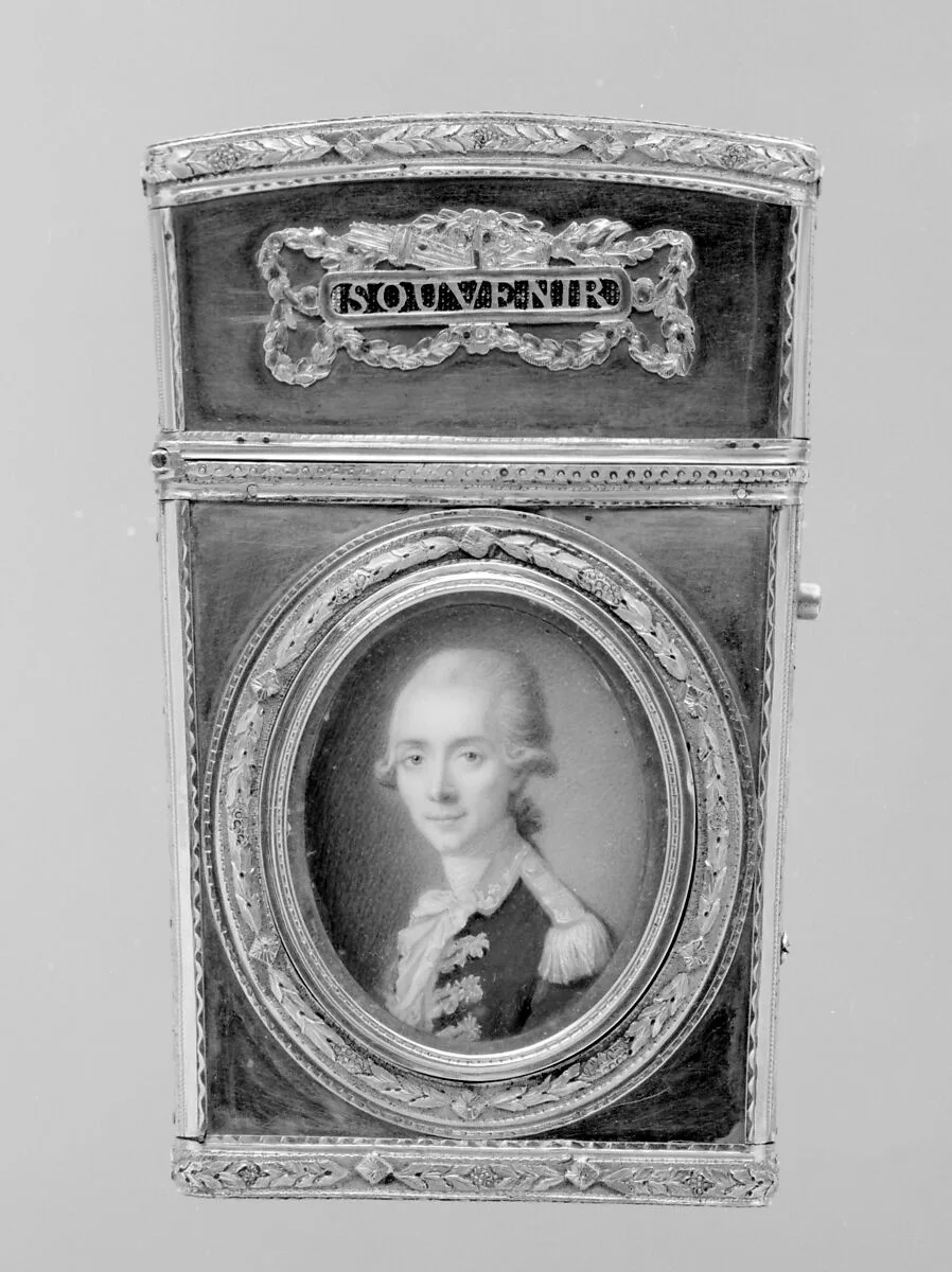 Souvenir with portrait of a man — Pierre-André Barbier|French Painter
