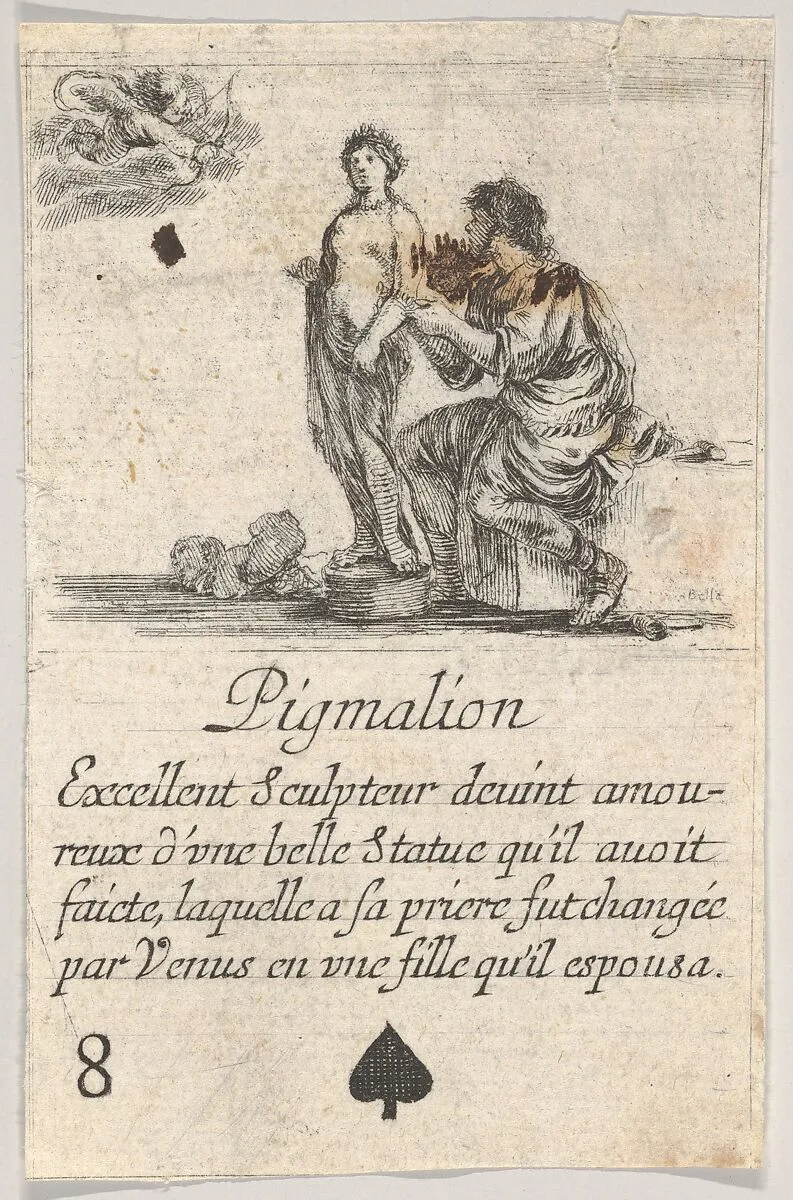 Pygmalion, from 'Game of Mythology' (Jeu de la Mythologie) — Stefano della Bella