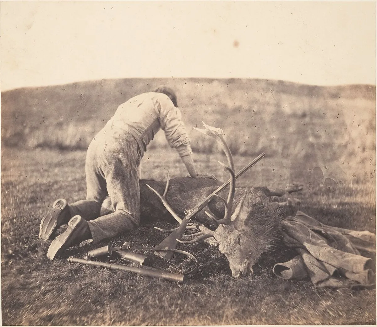 Jack Gralloching a Stag — Horatio Ross