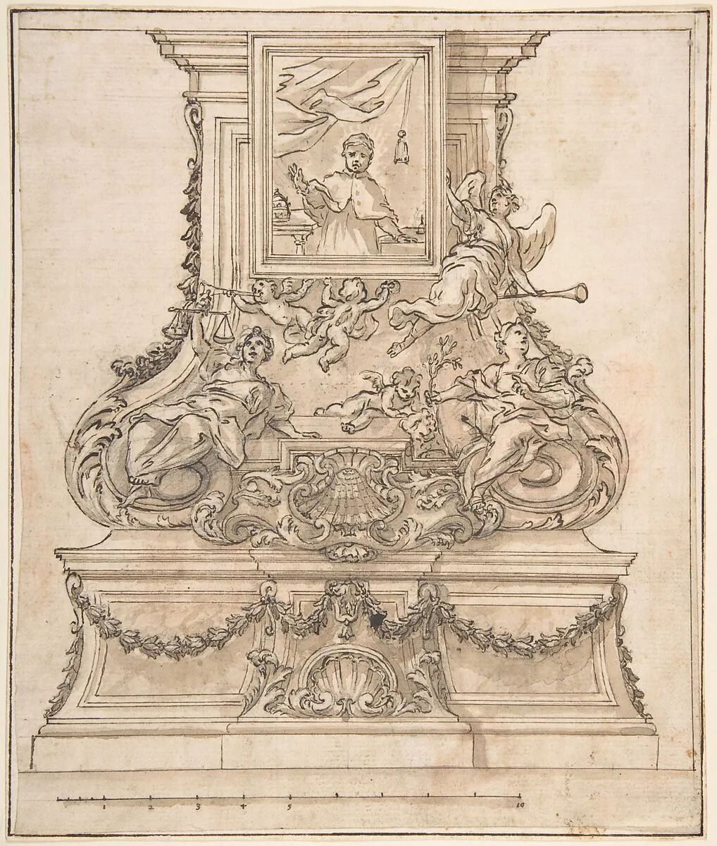 Design for the Base of a Candelabrum — Anonymous, Italian, 17th century