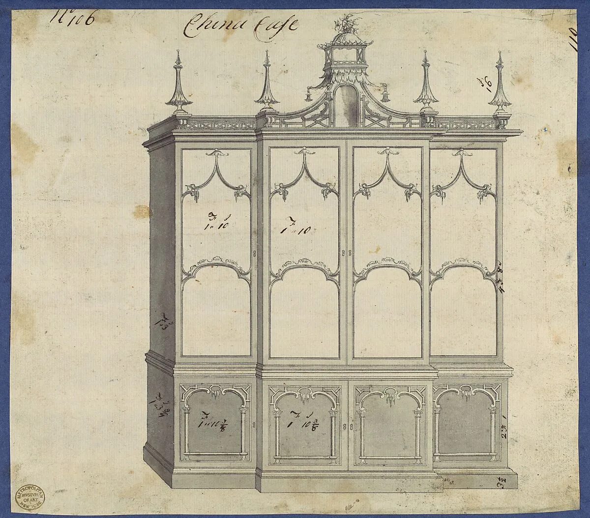 China Case, from Chippendale Drawings, Vol. II — Thomas Chippendale