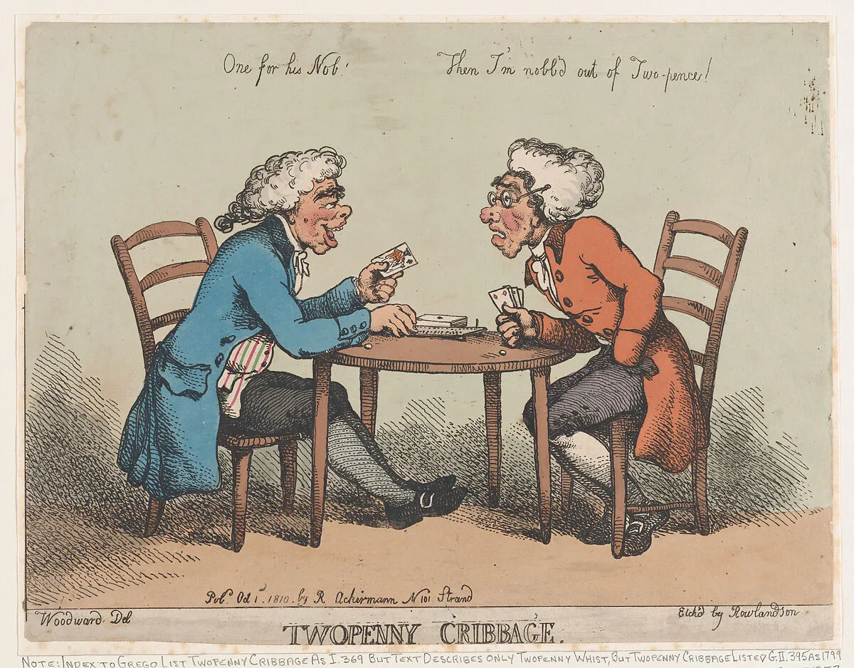 Two Penny Cribbage — Thomas Rowlandson|Rudolph Ackermann, London|George Murgatroyd Woodward