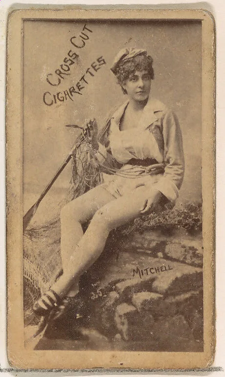 Card Number 25, Mitchell, from the Actors and Actresses series (N145-1) issued by Duke Sons & Co. to promote Cross Cut Cigarettes — W. Duke, Sons & Co.