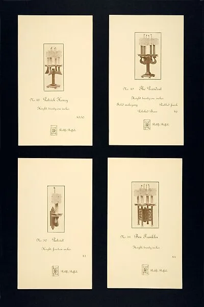 Advertising Card for a Stand Holding Four Candles with Shades: No. 48 Patrick Henry — Charles Rohlfs