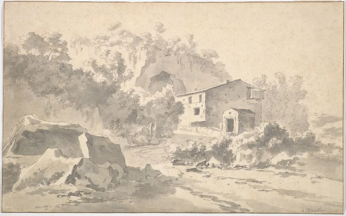 A House on a Hillside in a Southern Landscape — Adam Pynacker