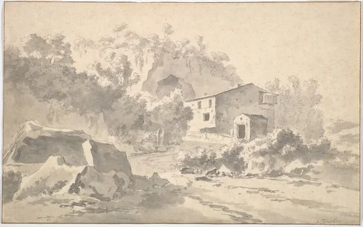 A House on a Hillside in a Southern Landscape