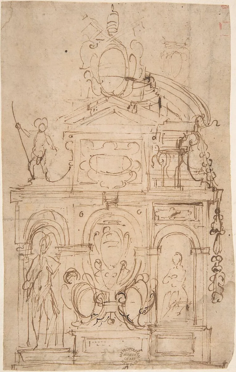 Sketch for Wall Monument — Anonymous, Italian, 16th century