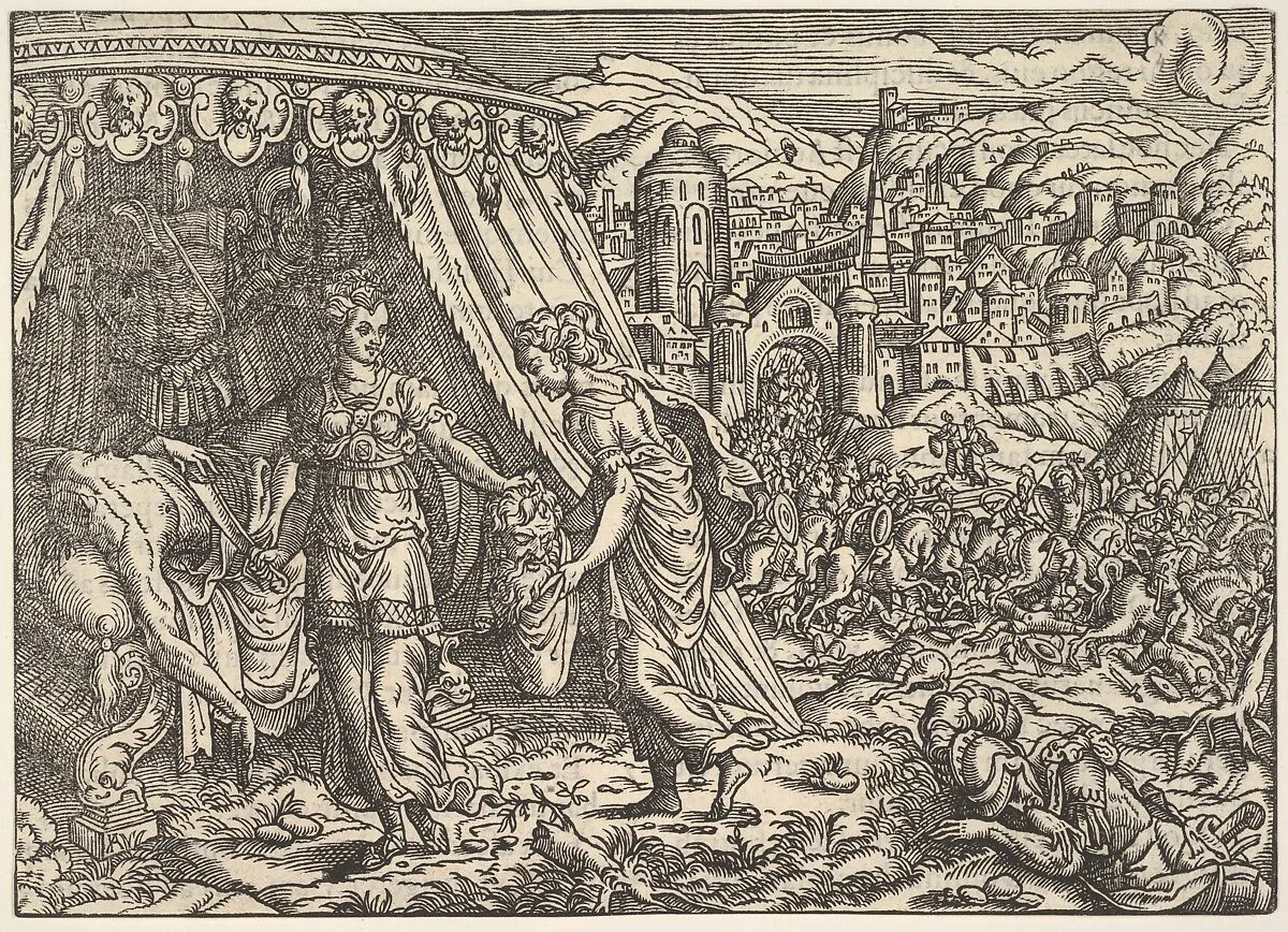 Judith and Holofernes, from Biblia, Frankfurt — Anonymous, German, 16th century|Jost Amman