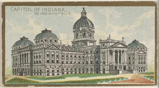 Capitol of Indiana in Indianapolis, from the General Government and State Capitol Buildings series (N14) for Allen & Ginter Cigarettes Brands