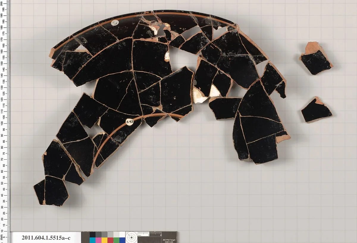 Terracotta fragments of a kylix (drinking cup) — Unknown