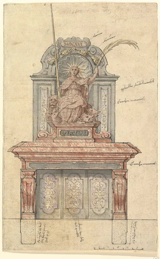 Design for a Chimneypiece with a Personification of Virtue