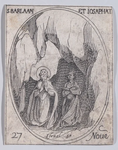 St. Barlaam et St. Josaphat, November 27th, from "Les Images De Tous Les Saincts et Saintes de L'Année" (Images of All of the Saints and Religious Events of the Year)