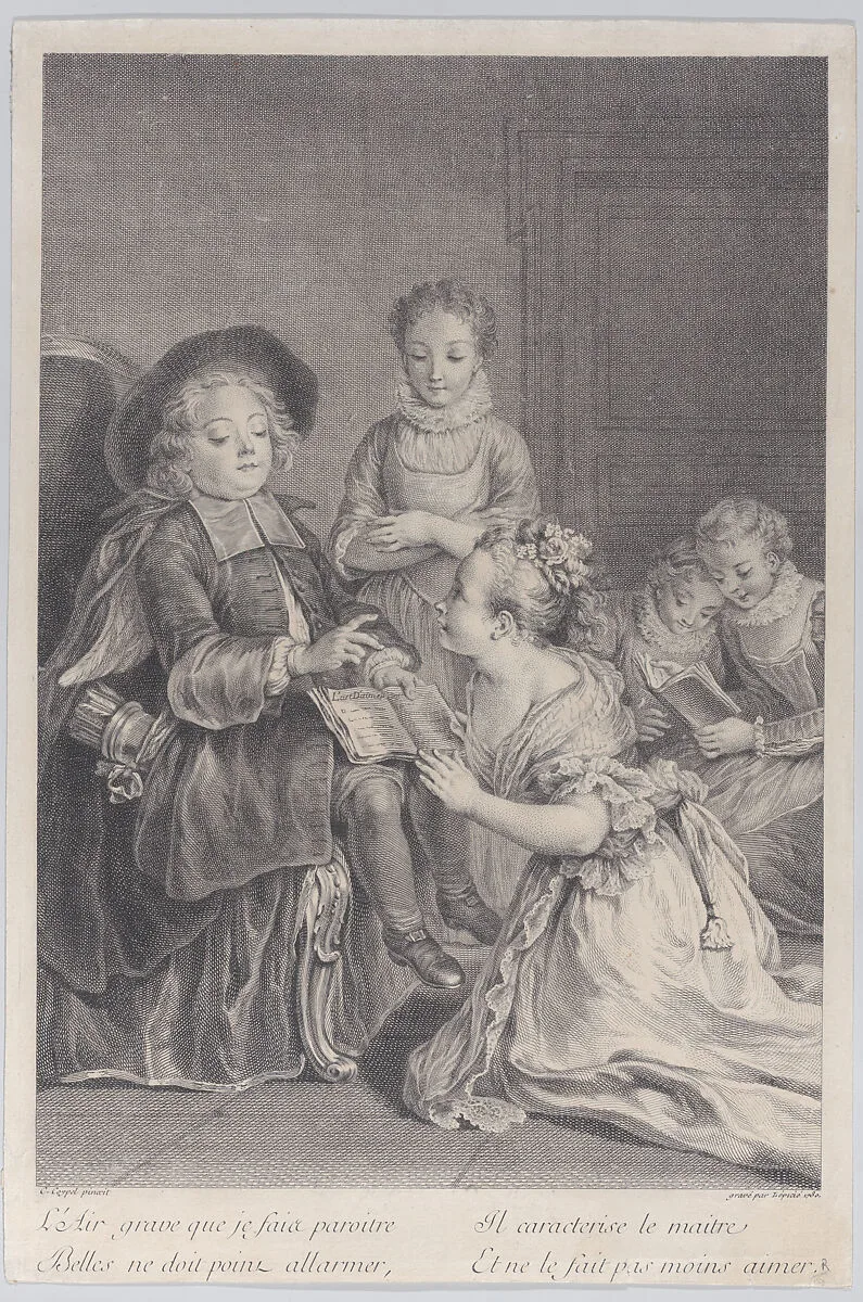 Cupid teaching (L'Amour-Précepteur) — Charles Antoine Coypel|Bernard Lepicié