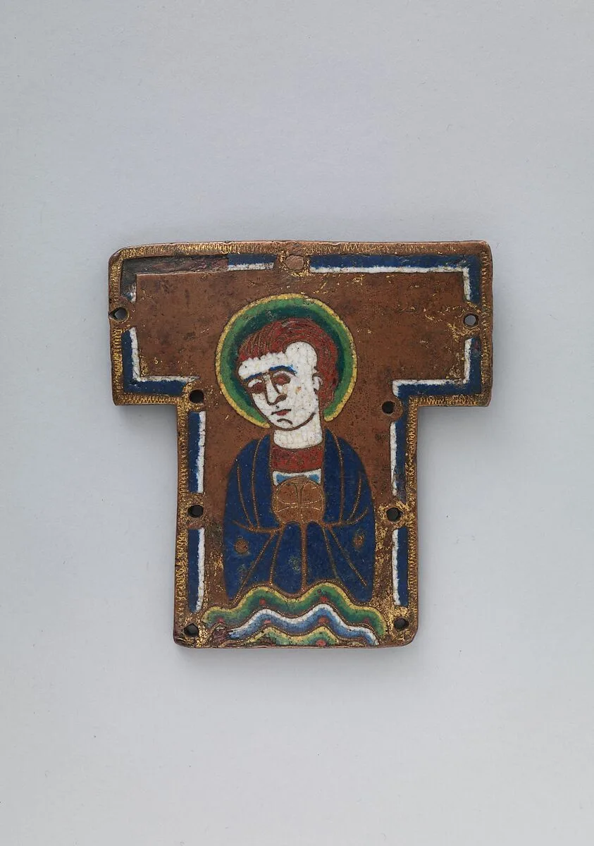 Plaque from a Cross with a Saint or Angel Holding the Host — Unknown