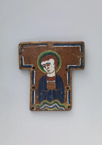 Plaque from a Cross with a Saint or Angel Holding the Host