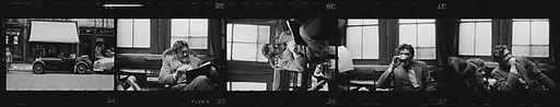 [Five 35mm Film Frames: Portraits of Douglas Glass in Pub, England]
