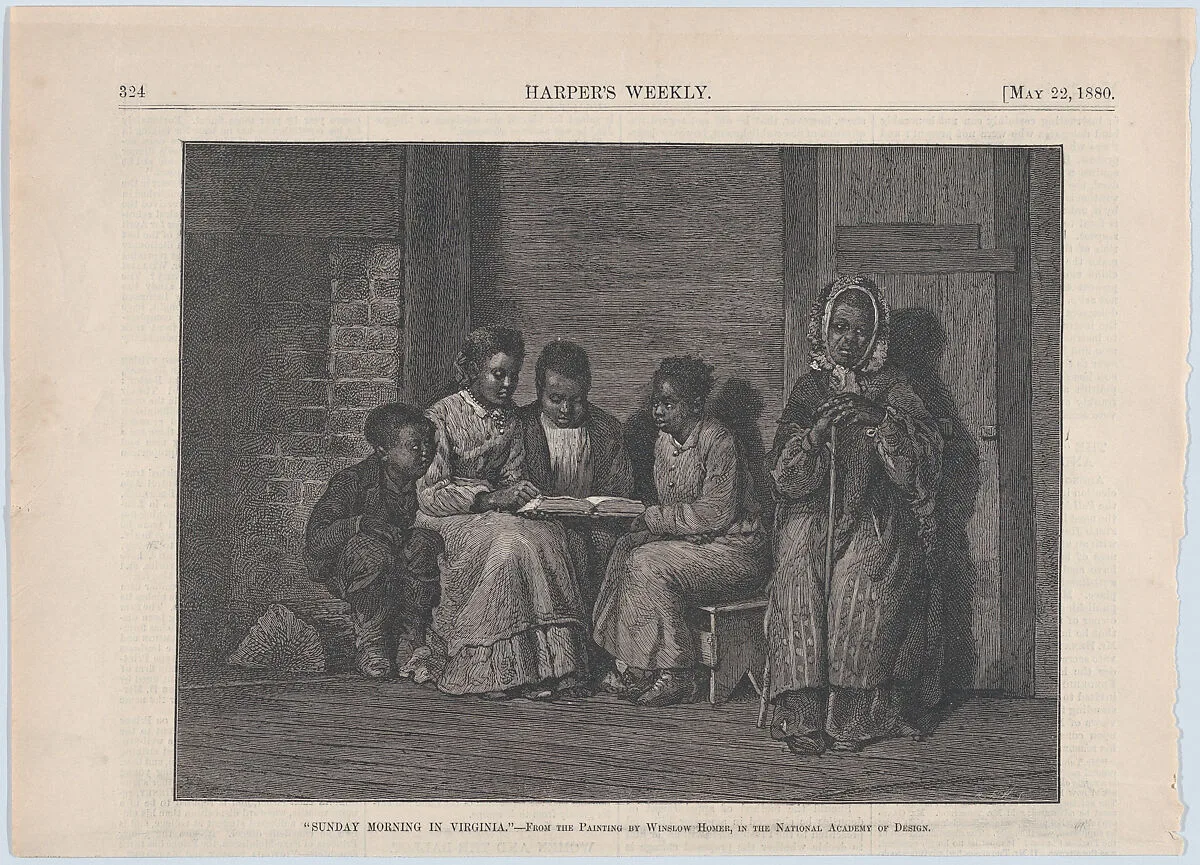 Sunday Morning in Virginia – From the Painting by Winslow Homer in the National Academy of Design (from "Harper's Weekly," Vol. XXIV) — Winslow Homer