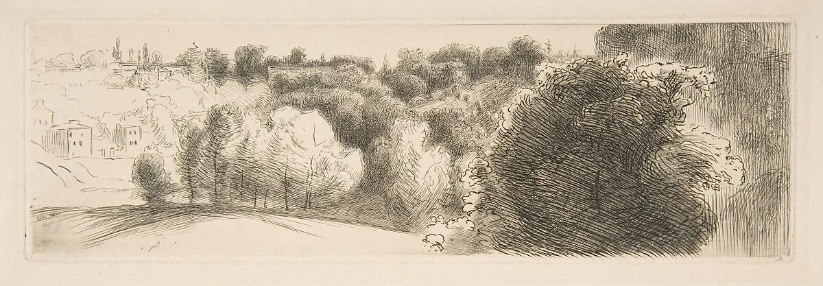 Landscape study, outside Sèvres — Félix Bracquemond