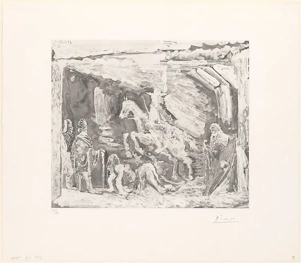 Abduction with Célestine, a Ruffian, a Girl and a Lord with His Valet, from 347 Suite — Aldo and Piero Crommelynck|Pablo Picasso|Galerie Louise Leiris