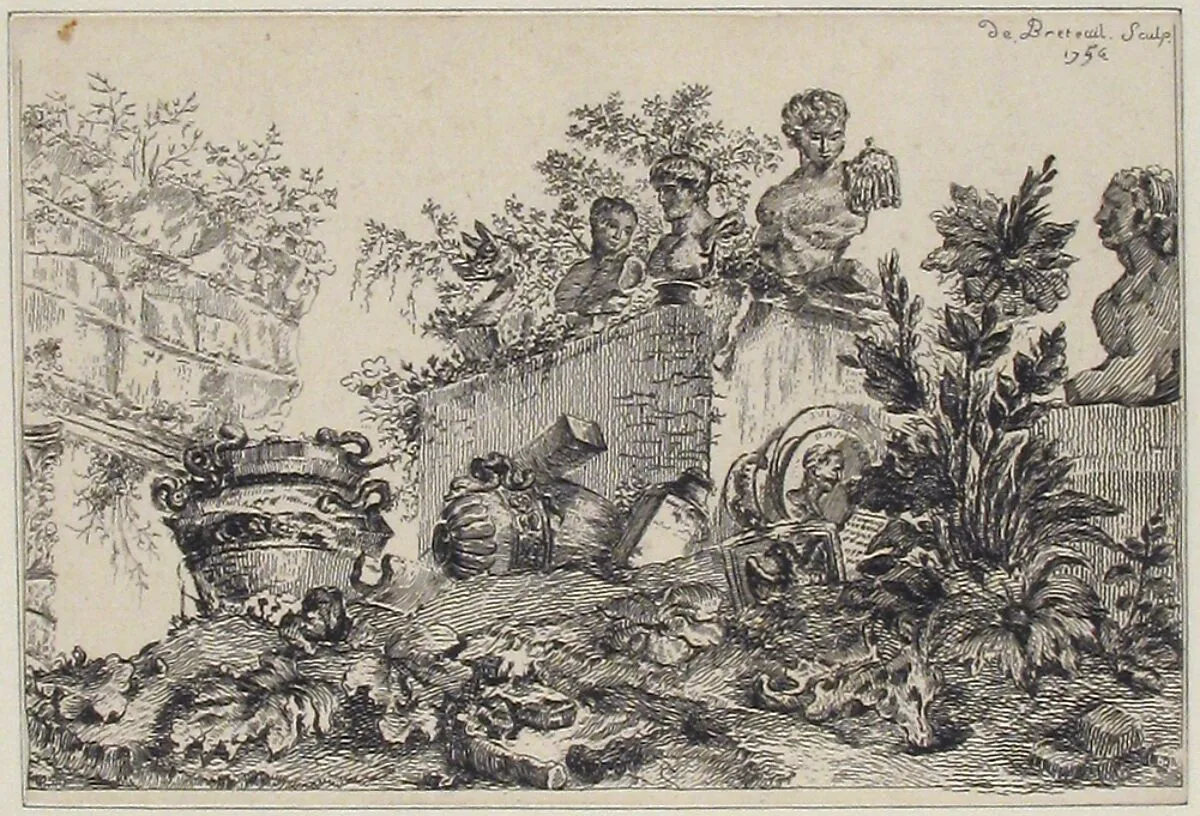 Landscape with Ruins of Statues and Vases — Comte de Jacques Laure Breteuil