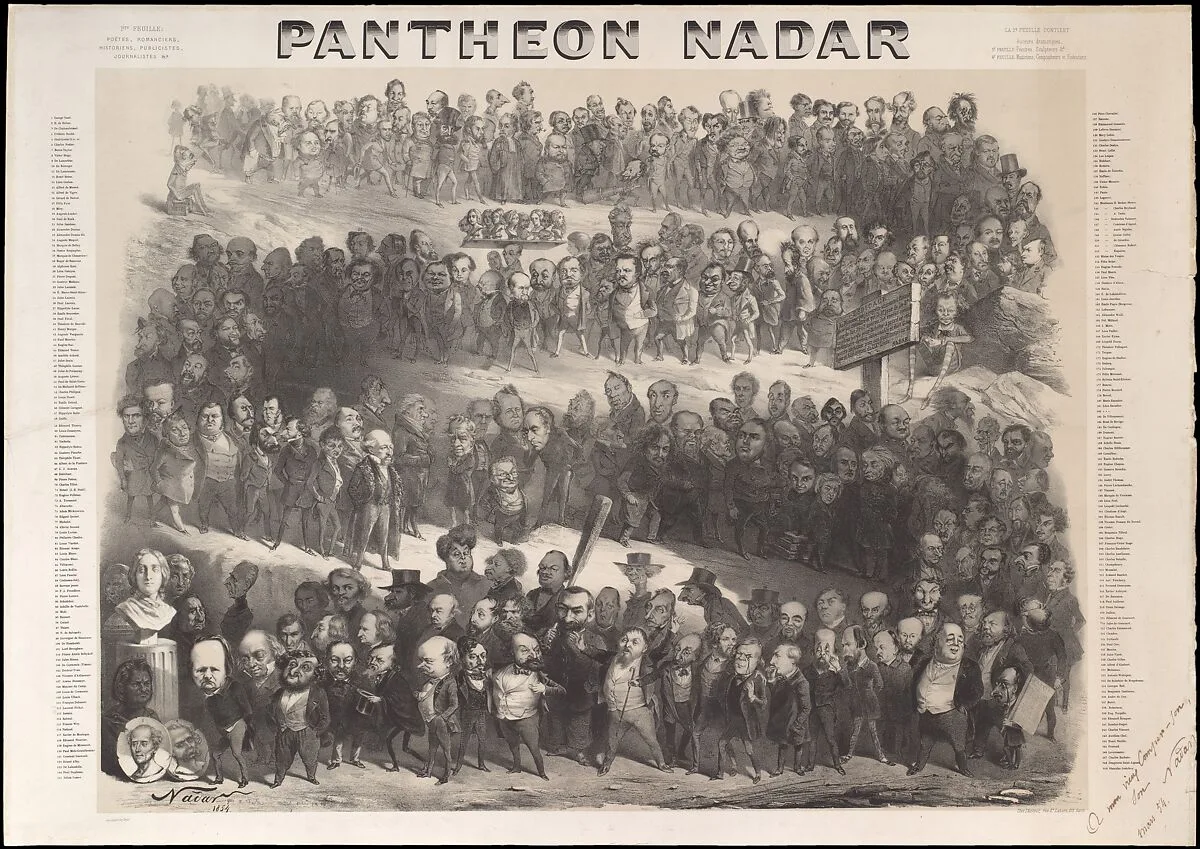 Nadar's Pantheon (Panthéon Nadar) — Nadar|George Sand|Victor Hugo|Honoré de Balzac|Alexandre-Davy-de-la-Pailleterie Dumas