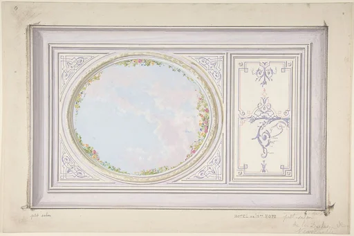 Ceiling Design for the "Petit Salon" of the Duchess of Newcastle, Hôtel Hope