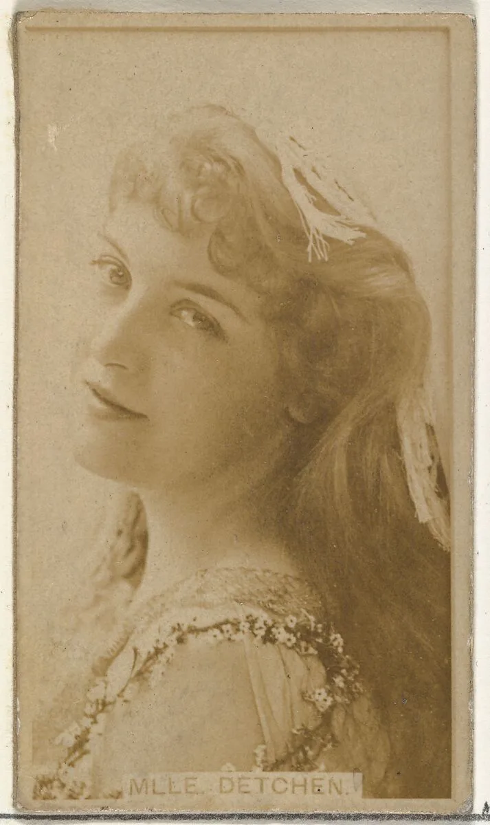 Mlle. Detchen, from the Actors and Actresses series (N145-8) issued by Duke Sons & Co. to promote Duke Cigarettes — American Tobacco Company|W. Duke, Sons & Co.