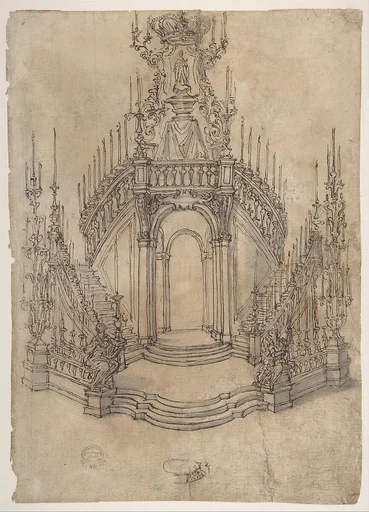 Designs for a Funerary Monument with Stairs (Recto). Various Funerary Monument Designs (Verso).
