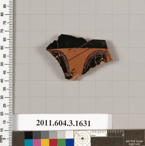 Terracotta fragment of a kylix: Band cup (drinking cup)