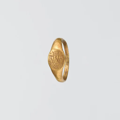 Gold ring with representation of the temple of Aphrodite at Paphos
