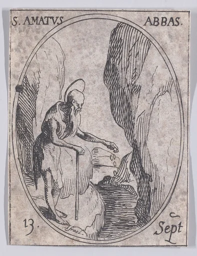 S. Amé, abbé (St. Amatus, Abbot), September 13th, from "Les Images De Tous Les Saincts et Saintes de L'Année" (Images of All of the Saints and Religious Events of the Year)