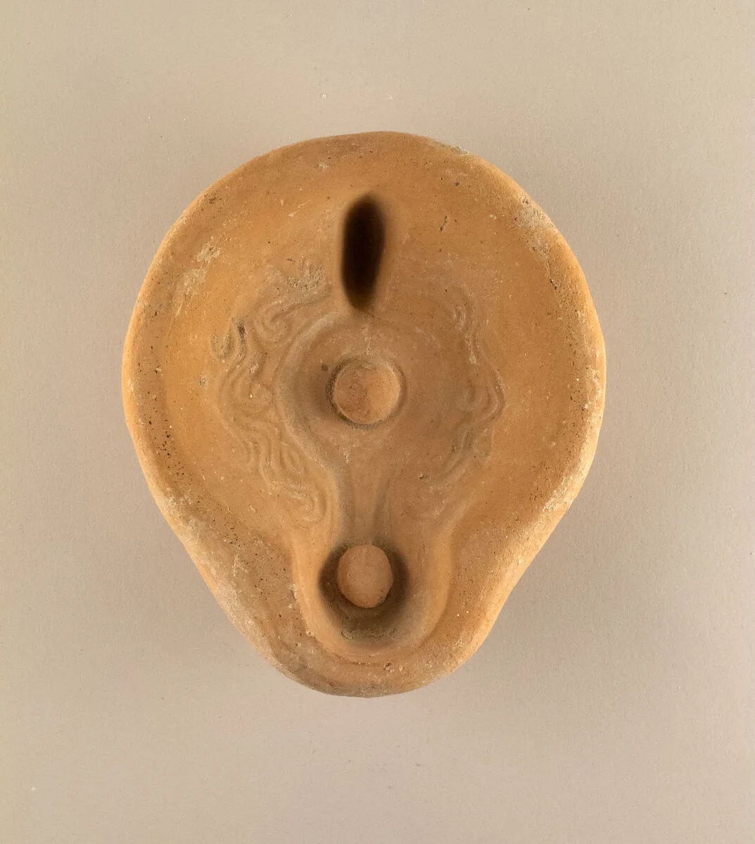 Terracotta lamp mold, top — Unknown